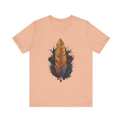 Artistic Feather T-Shirt | Unisex Short Sleeve Tee for Nature Lovers | Casual Wear, Gift for Men/Women, Boho Style, Outdoor Activities
