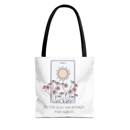 Sunrise Floral Tote Bag, Inspirational Tote, Eco-Friendly Bag, Gift for Her, Boho Style Bag, Everyday Use, Canvas Tote