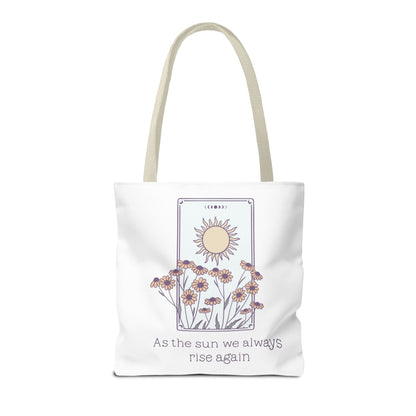 Sunrise Floral Tote Bag, Inspirational Tote, Eco-Friendly Bag, Gift for Her, Boho Style Bag, Everyday Use, Canvas Tote