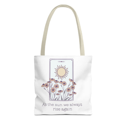 Sunrise Floral Tote Bag, Inspirational Tote, Eco-Friendly Bag, Gift for Her, Boho Style Bag, Everyday Use, Canvas Tote