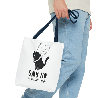 Eco-Friendly Cat Lover Tote Bag | Say No to Plastic Bags, Reusable Shopping Bag, Gift for Cat Lovers, Sustainable Fashion, Cute Cat Design