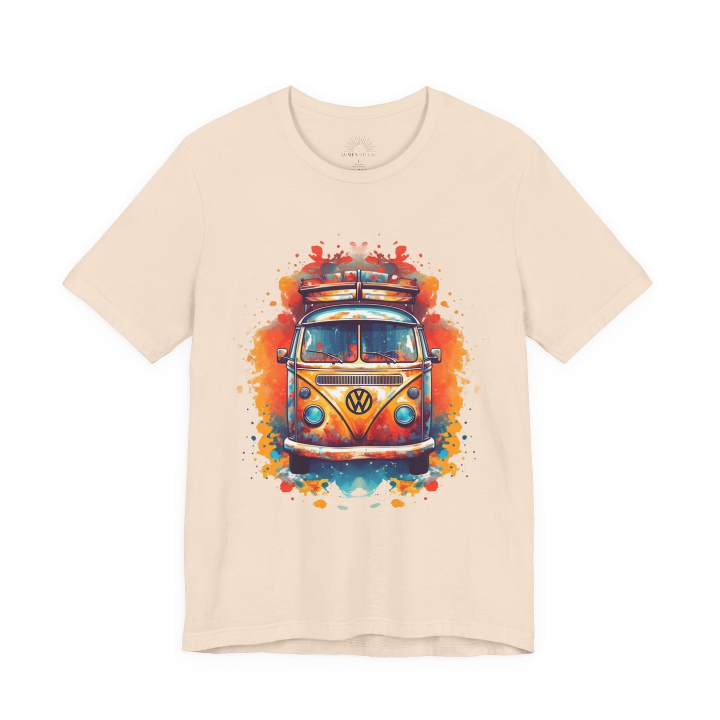 Vintage VW Bus Art Tee - Retro Van Shirt, Gift for Road Trip Lovers, Adventure Wear, Casual Summer Outing, Festival Outfit
