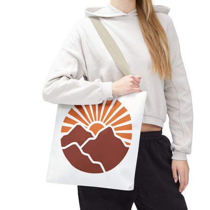 Sunrise Mountain Tote Bag, Eco-Friendly Shopping Bag, Adventure Tote, Summer Tote, Gift for Nature Lovers, Beach Bag