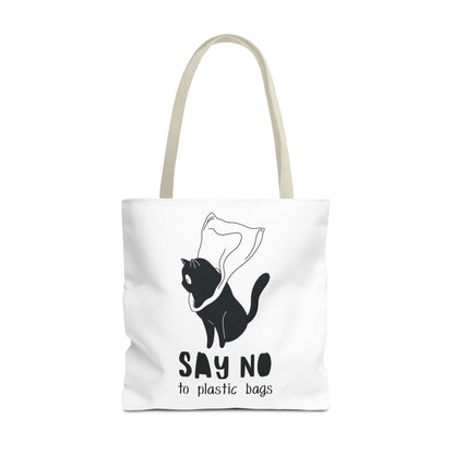 Eco-Friendly Cat Lover Tote Bag | Say No to Plastic Bags, Reusable Shopping Bag, Gift for Cat Lovers, Sustainable Fashion, Cute Cat Design
