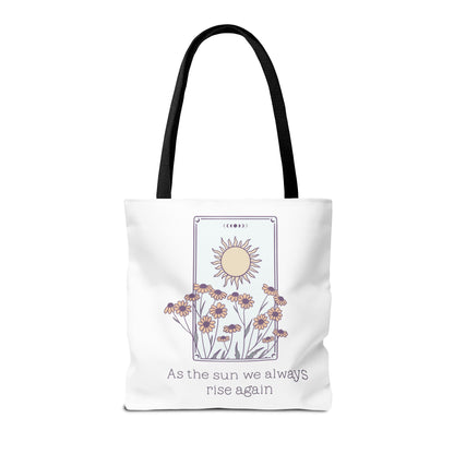 Sunrise Floral Tote Bag, Inspirational Tote, Eco-Friendly Bag, Gift for Her, Boho Style Bag, Everyday Use, Canvas Tote