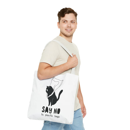 Eco-Friendly Cat Lover Tote Bag | Say No to Plastic Bags, Reusable Shopping Bag, Gift for Cat Lovers, Sustainable Fashion, Cute Cat Design