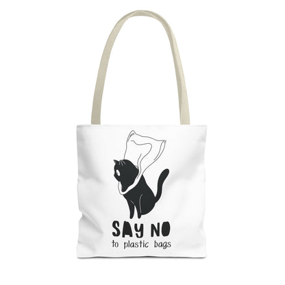 Eco-Friendly Cat Lover Tote Bag | Say No to Plastic Bags, Reusable Shopping Bag, Gift for Cat Lovers, Sustainable Fashion, Cute Cat Design