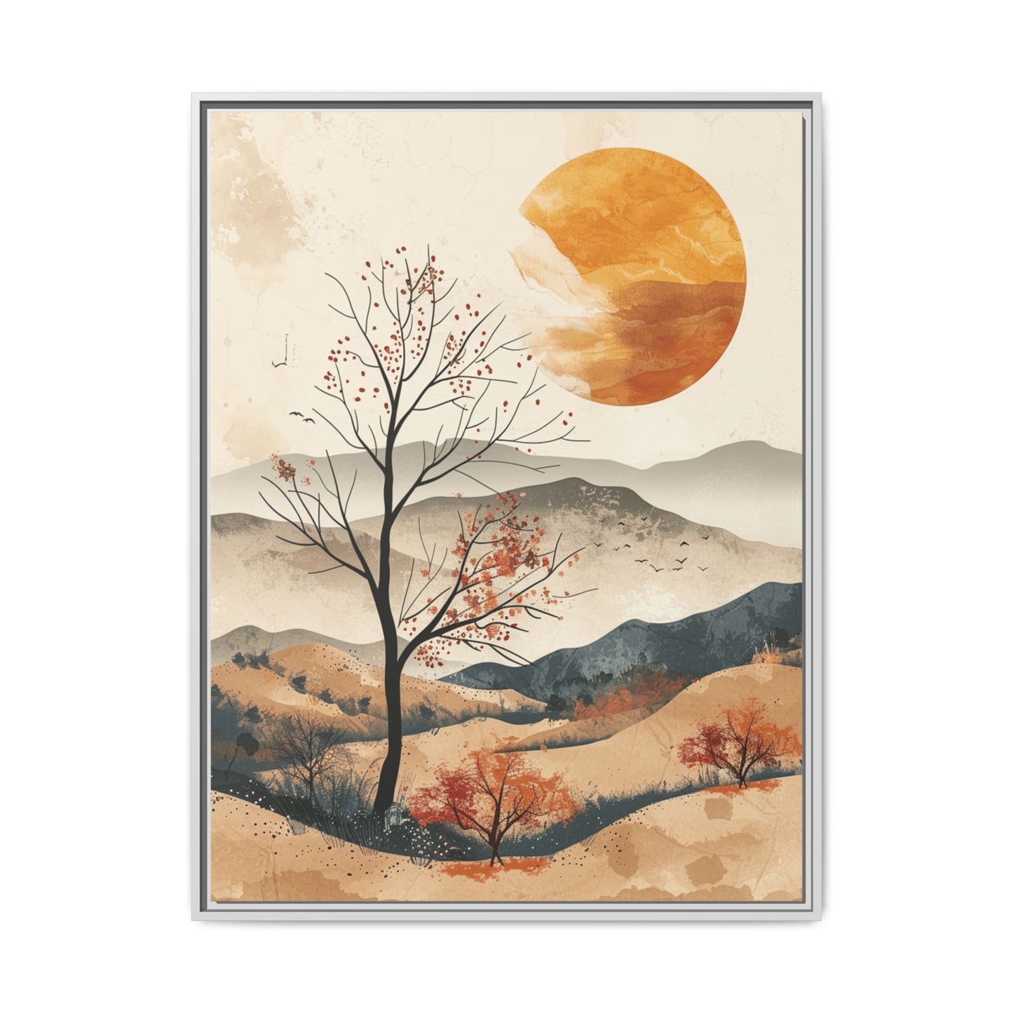 Artistic Framed Canvas Wall Art - Autumn Landscape, Home Decor, Nature Artwork, Gift for Art Lovers, Cozy Living Room Accent