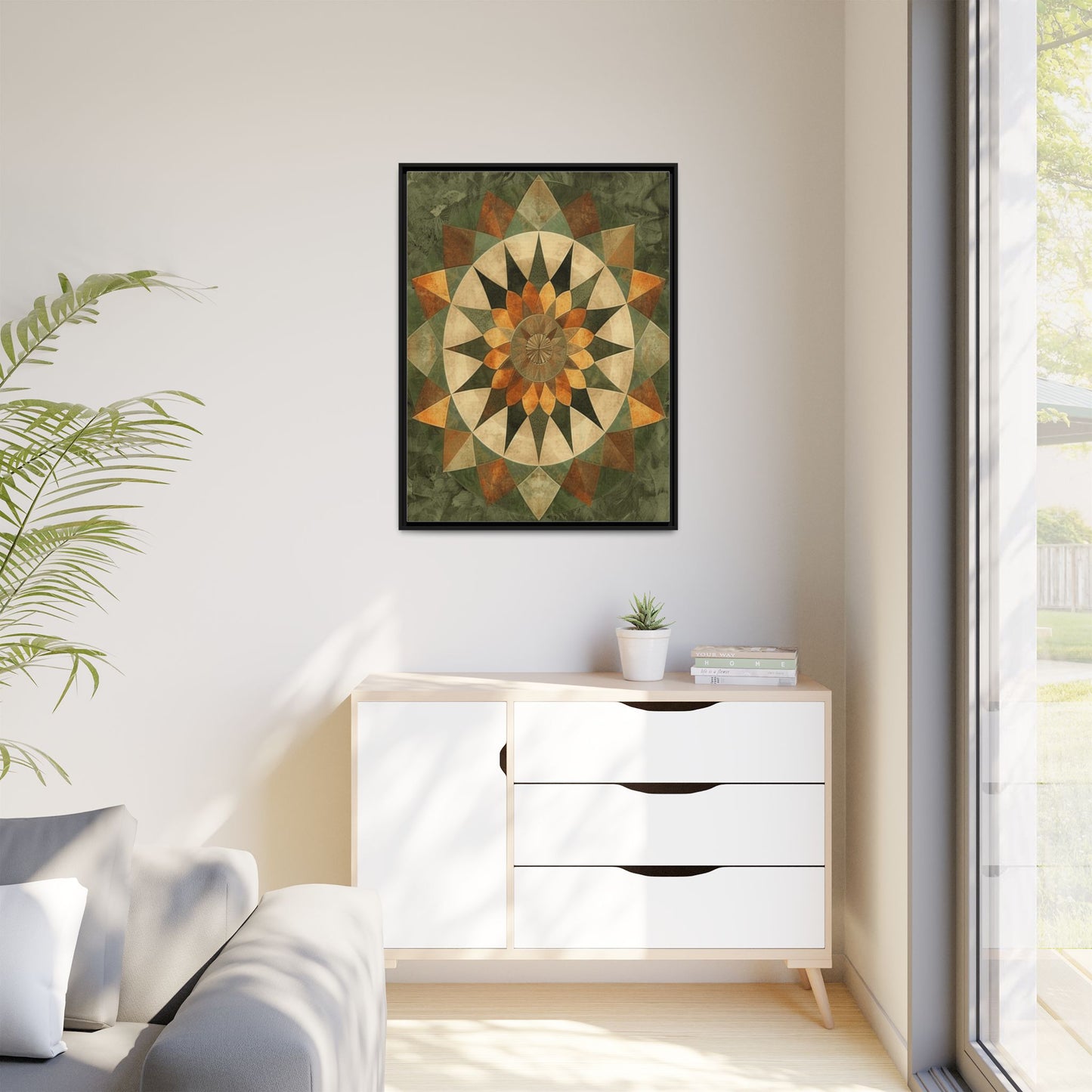 Framed Art Print - Vibrant Geometric Wall Decor for Home, Kitchen, Living Room, Gift for Housewarming, Modern Artwork