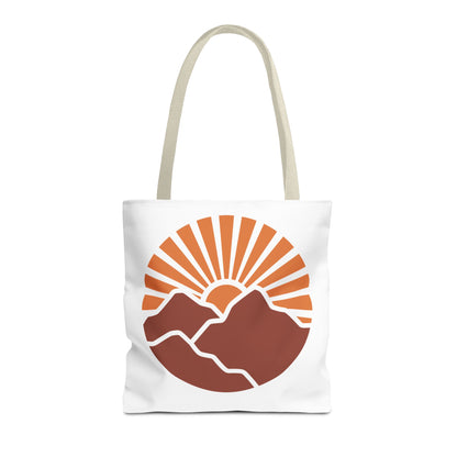 Sunrise Mountain Tote Bag, Eco-Friendly Shopping Bag, Adventure Tote, Summer Tote, Gift for Nature Lovers, Beach Bag