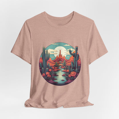Desert Sunset Tee, Relaxed Fit Shirt, Nature Lover Gift, Casual Wear, Summer Vibes, Outdoor Adventure Clothing