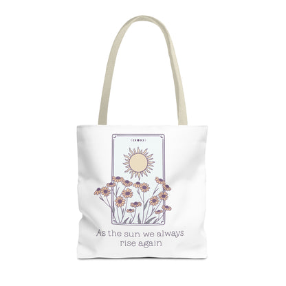 Sunrise Floral Tote Bag, Inspirational Tote, Eco-Friendly Bag, Gift for Her, Boho Style Bag, Everyday Use, Canvas Tote