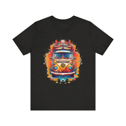 Vintage VW Bus Art Tee - Retro Van Shirt, Gift for Road Trip Lovers, Adventure Wear, Casual Summer Outing, Festival Outfit