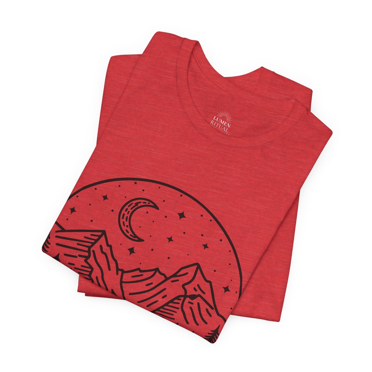 Mountain Nightscape Tee, Nature Lover Shirt, Camping Apparel, Adventure Outfit, Unisex Graphic Tee