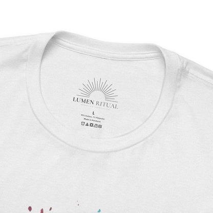 Colorful Feather Art Tee - Unisex Short Sleeve T-Shirt, Bohemian Top, Gift for Nature Lovers, Artisticwear, Casual Wear, Summer Tee