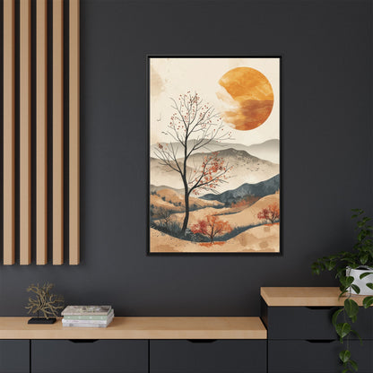 Artistic Framed Canvas Wall Art - Autumn Landscape, Home Decor, Nature Artwork, Gift for Art Lovers, Cozy Living Room Accent