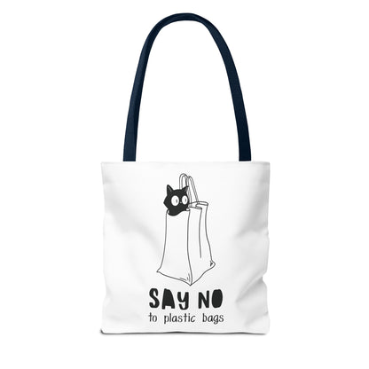 Eco-Friendly Cat Lover Tote Bag | Say No to Plastic Bags, Reusable Shopping Bag, Gift for Cat Lovers, Sustainable Fashion, Cute Cat Design