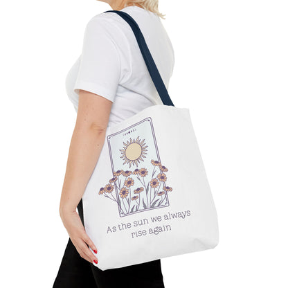 Sunrise Floral Tote Bag, Inspirational Tote, Eco-Friendly Bag, Gift for Her, Boho Style Bag, Everyday Use, Canvas Tote