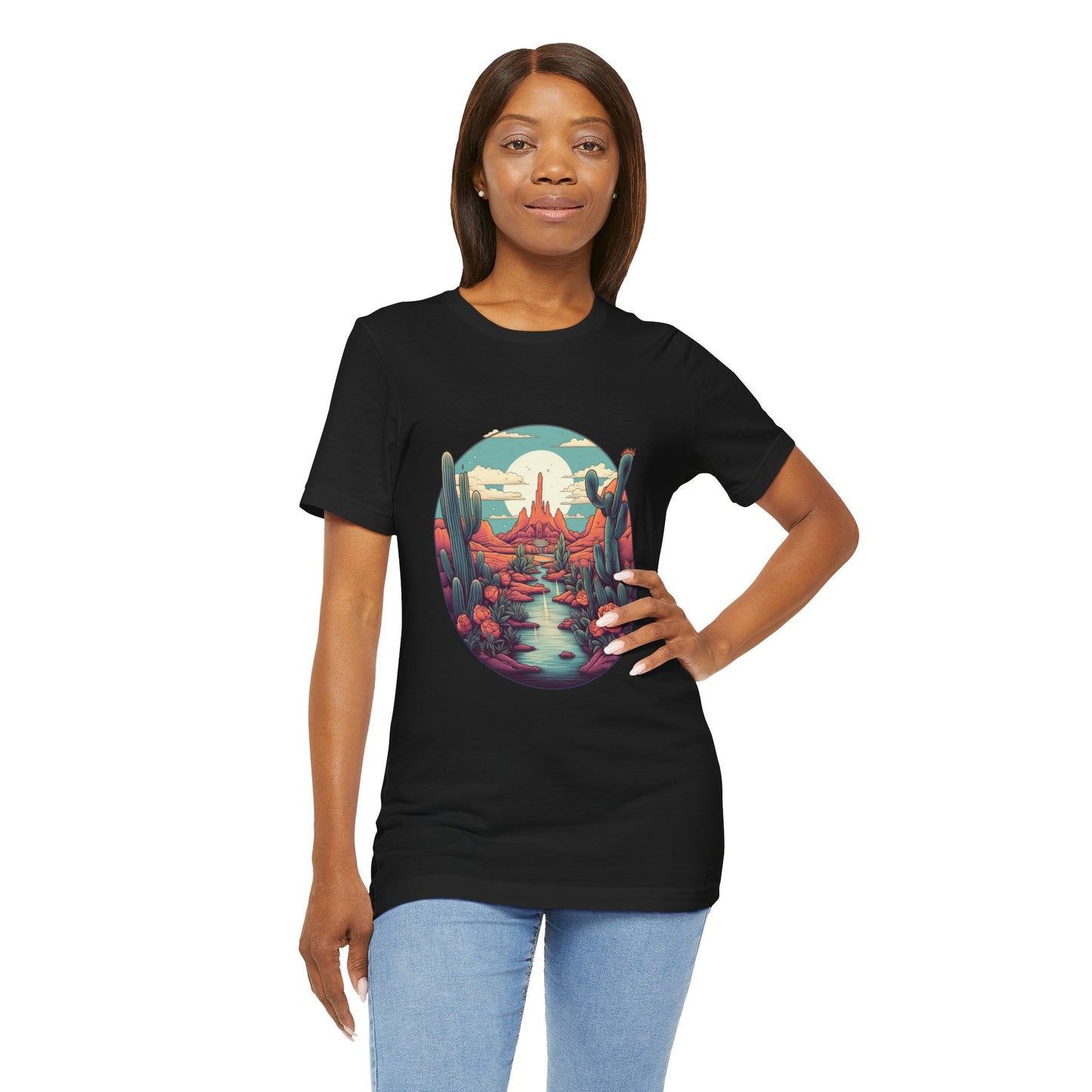 Desert Sunset Tee, Relaxed Fit Shirt, Nature Lover Gift, Casual Wear, Summer Vibes, Outdoor Adventure Clothing
