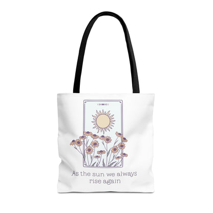 Sunrise Floral Tote Bag, Inspirational Tote, Eco-Friendly Bag, Gift for Her, Boho Style Bag, Everyday Use, Canvas Tote