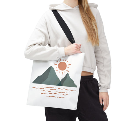 Scenic Mountain Tote Bag, AOP Eco-Friendly Bag for Nature Lovers, Travel Essentials, Beach Tote, Gift for Adventurers