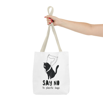 Eco-Friendly Cat Lover Tote Bag | Say No to Plastic Bags, Reusable Shopping Bag, Gift for Cat Lovers, Sustainable Fashion, Cute Cat Design