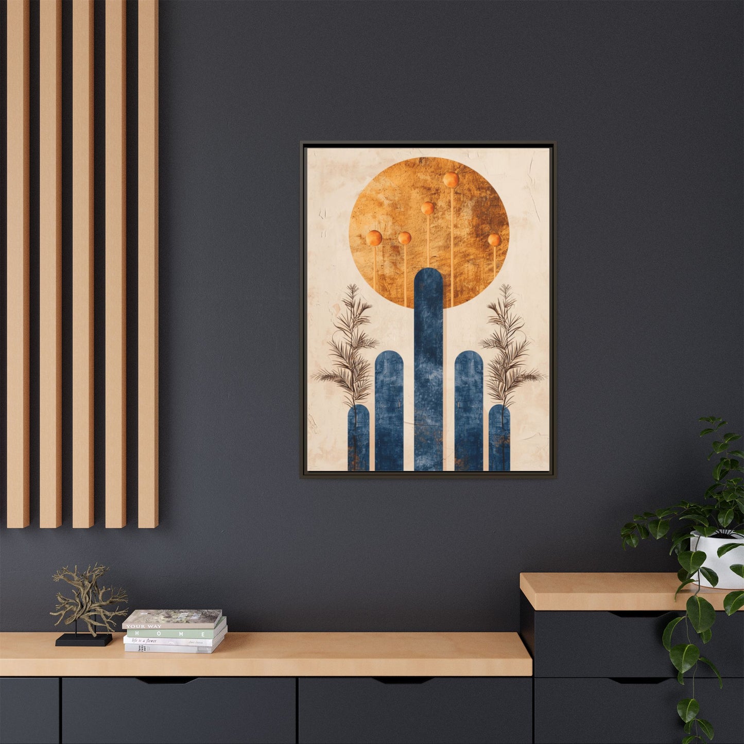 Modern Boho Wall Art Print, Framed Home Decor, Minimalist Artwork, Nature Inspired, Gift for Her, Room Decoration