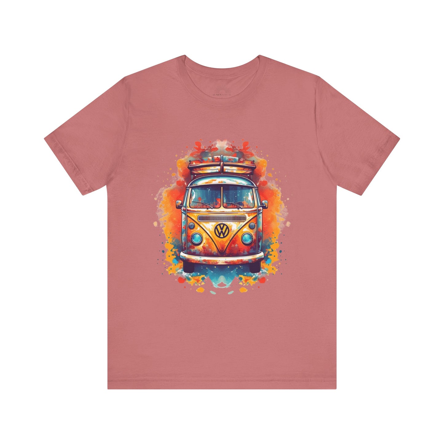 Vintage VW Bus Art Tee - Retro Van Shirt, Gift for Road Trip Lovers, Adventure Wear, Casual Summer Outing, Festival Outfit