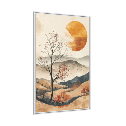 Artistic Framed Canvas Wall Art - Autumn Landscape, Home Decor, Nature Artwork, Gift for Art Lovers, Cozy Living Room Accent