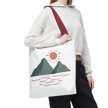 Scenic Mountain Tote Bag, AOP Eco-Friendly Bag for Nature Lovers, Travel Essentials, Beach Tote, Gift for Adventurers