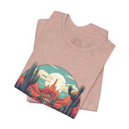 Desert Sunset Tee, Relaxed Fit Shirt, Nature Lover Gift, Casual Wear, Summer Vibes, Outdoor Adventure Clothing