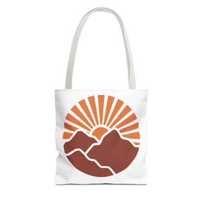 Sunrise Mountain Tote Bag, Eco-Friendly Shopping Bag, Adventure Tote, Summer Tote, Gift for Nature Lovers, Beach Bag
