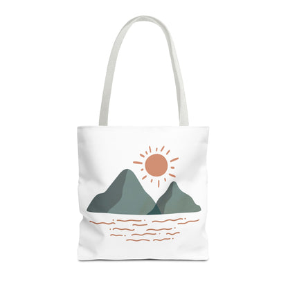 Scenic Mountain Tote Bag, AOP Eco-Friendly Bag for Nature Lovers, Travel Essentials, Beach Tote, Gift for Adventurers