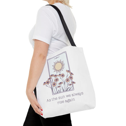 Sunrise Floral Tote Bag, Inspirational Tote, Eco-Friendly Bag, Gift for Her, Boho Style Bag, Everyday Use, Canvas Tote