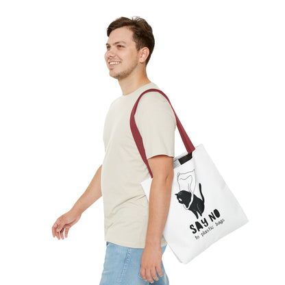 Eco-Friendly Cat Lover Tote Bag | Say No to Plastic Bags, Reusable Shopping Bag, Gift for Cat Lovers, Sustainable Fashion, Cute Cat Design