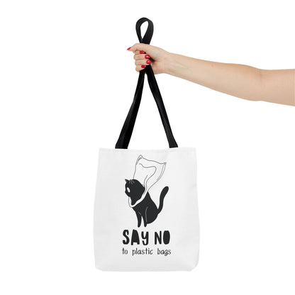 Eco-Friendly Cat Lover Tote Bag | Say No to Plastic Bags, Reusable Shopping Bag, Gift for Cat Lovers, Sustainable Fashion, Cute Cat Design