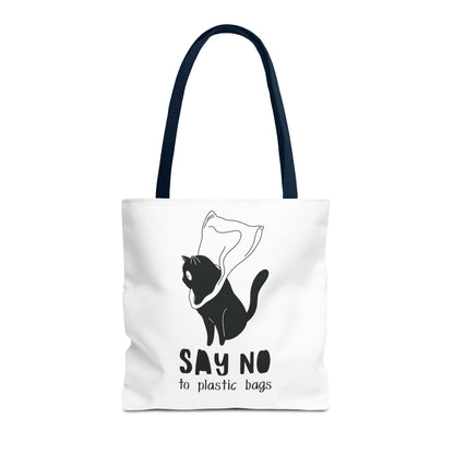 Eco-Friendly Cat Lover Tote Bag | Say No to Plastic Bags, Reusable Shopping Bag, Gift for Cat Lovers, Sustainable Fashion, Cute Cat Design
