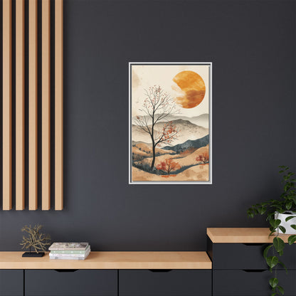 Artistic Framed Canvas Wall Art - Autumn Landscape, Home Decor, Nature Artwork, Gift for Art Lovers, Cozy Living Room Accent