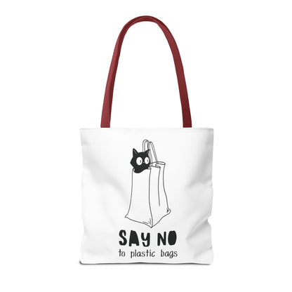 Eco-Friendly Cat Lover Tote Bag | Say No to Plastic Bags, Reusable Shopping Bag, Gift for Cat Lovers, Sustainable Fashion, Cute Cat Design