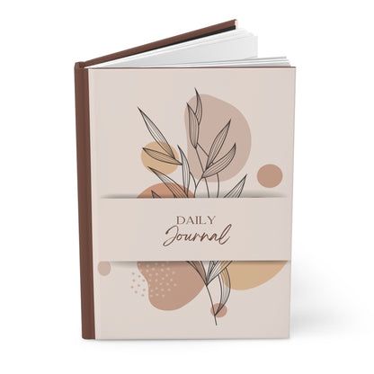 Floral Hardcover Journal for Daily Reflections, Meditation, Writing, Gift for Journaling, Minimalist Stationery, Wellness Planner