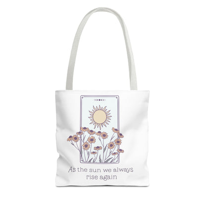 Sunrise Floral Tote Bag, Inspirational Tote, Eco-Friendly Bag, Gift for Her, Boho Style Bag, Everyday Use, Canvas Tote