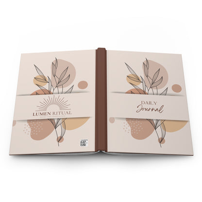 Floral Hardcover Journal for Daily Reflections, Meditation, Writing, Gift for Journaling, Minimalist Stationery, Wellness Planner