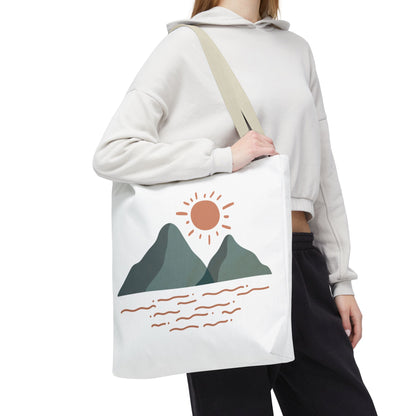 Scenic Mountain Tote Bag, AOP Eco-Friendly Bag for Nature Lovers, Travel Essentials, Beach Tote, Gift for Adventurers