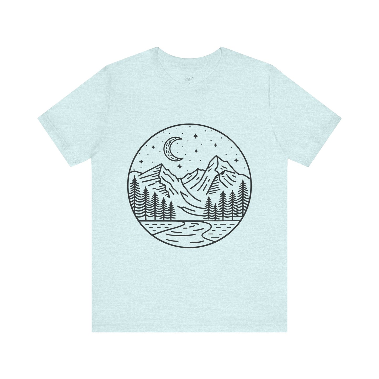 Mountain Nightscape Tee, Nature Lover Shirt, Camping Apparel, Adventure Outfit, Unisex Graphic Tee