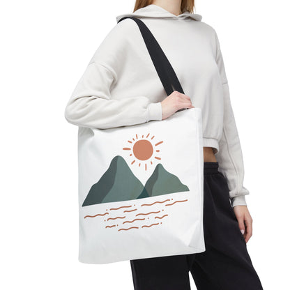 Scenic Mountain Tote Bag, AOP Eco-Friendly Bag for Nature Lovers, Travel Essentials, Beach Tote, Gift for Adventurers