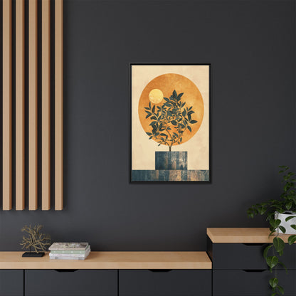 Framed Art Print of Botanical Design, Modern Wall Decor, Home Aesthetic, Gift for Art Lovers, Minimalist Artwork, Elegant Living Room Accent