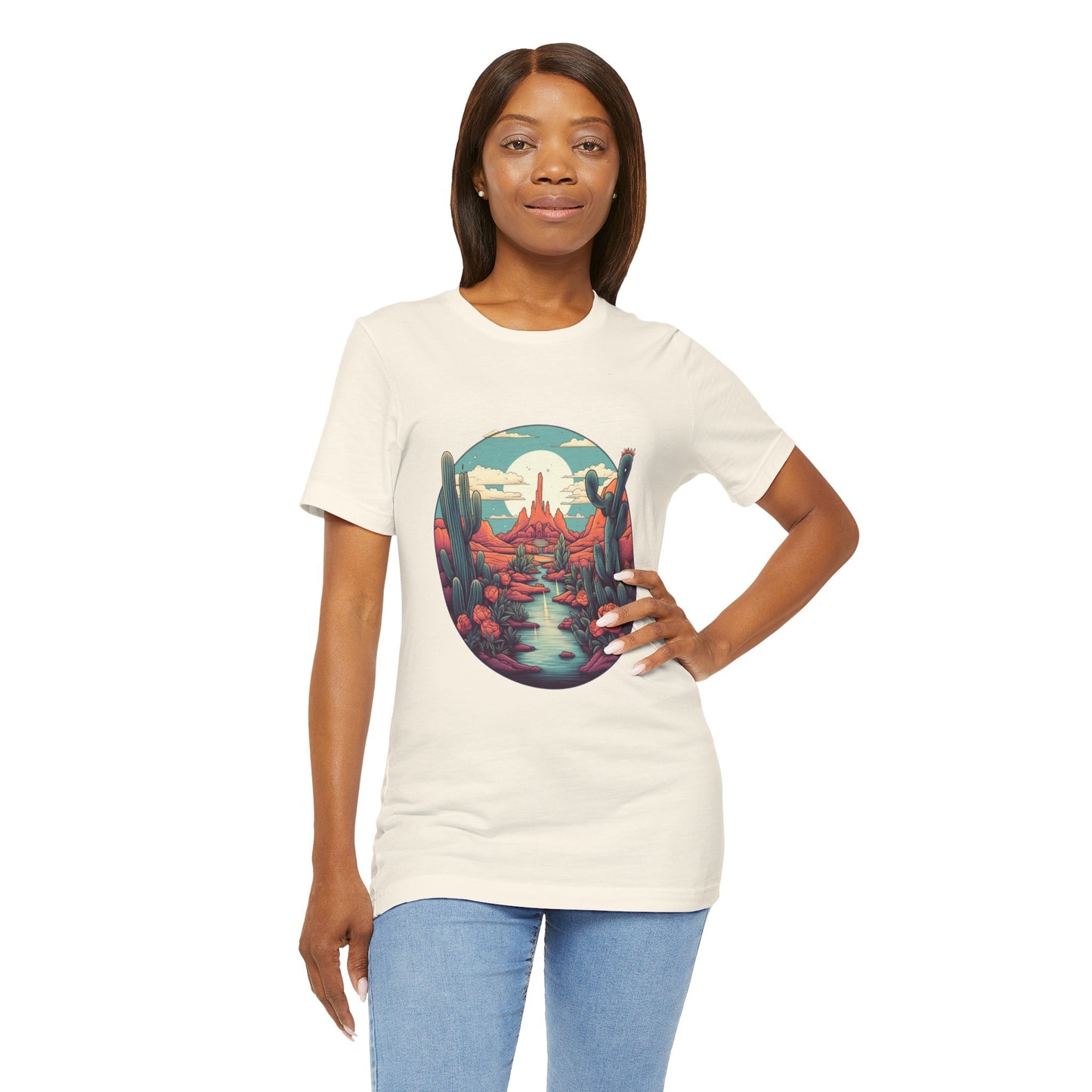 Desert Sunset Tee, Relaxed Fit Shirt, Nature Lover Gift, Casual Wear, Summer Vibes, Outdoor Adventure Clothing