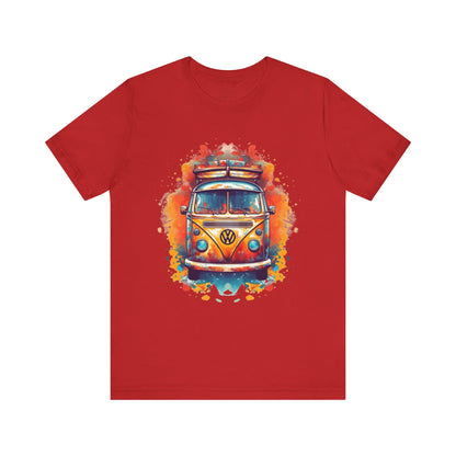 Vintage VW Bus Art Tee - Retro Van Shirt, Gift for Road Trip Lovers, Adventure Wear, Casual Summer Outing, Festival Outfit
