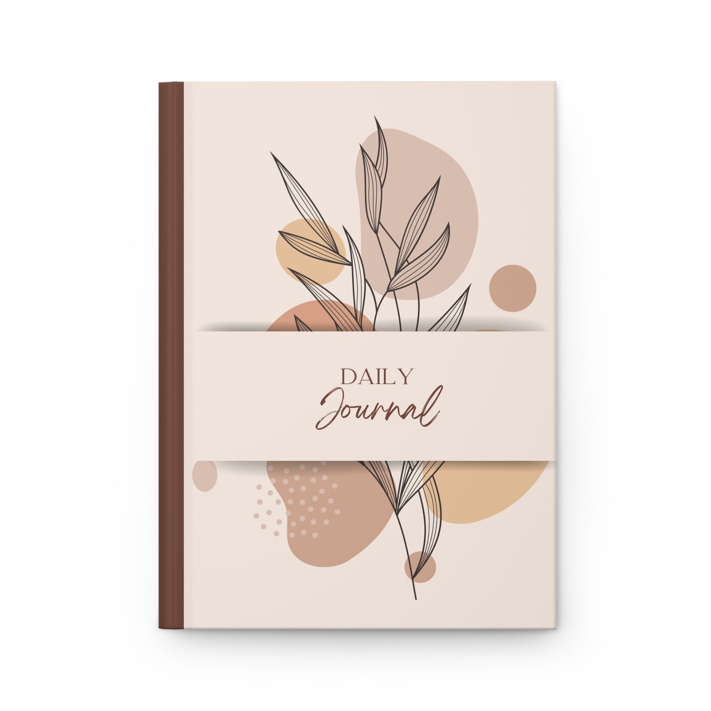 Floral Hardcover Journal for Daily Reflections, Meditation, Writing, Gift for Journaling, Minimalist Stationery, Wellness Planner