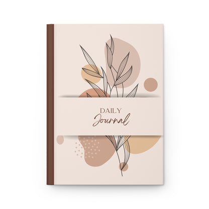 Floral Hardcover Journal for Daily Reflections, Meditation, Writing, Gift for Journaling, Minimalist Stationery, Wellness Planner